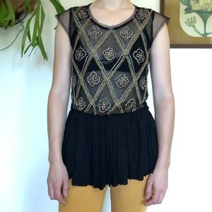 Free People Harlequin Beaded Top